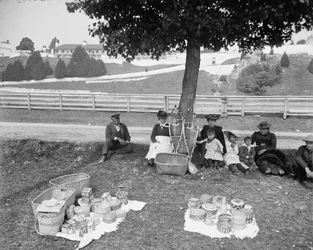 Indisk kurvmarked, Mackinac, ca. 1905